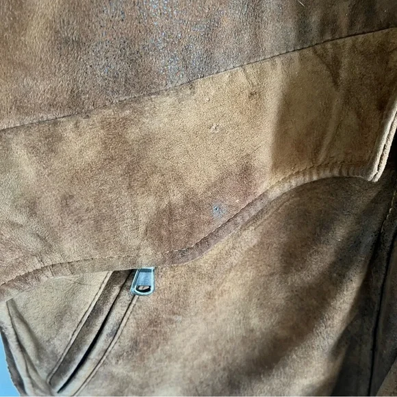 Vintage Yukalix Men's Brown Suede Field Jacket Coat Button Up Men's L Rugged - Picture 8 of 16